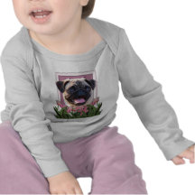 Thank You - Pink Tulips - Pug T-shirt