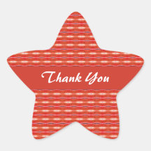 Thank You Red pattern Stickers