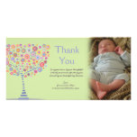 Thank You Retro Tree New Baby Gift Photocard Personalized Photo Card