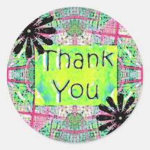 thank you round stickers