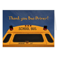 Thank you School Bus Driver, Yellow School Bus Card