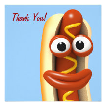 Thank You! Smiling Hot Dog - Thankyou Custom Announcement