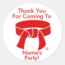 Thank You Stickers Martial Arts Red Belt