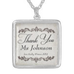 Thank You Teacher Personalised Message Necklace necklaces
