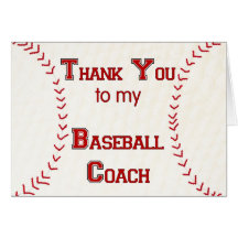 Thank You to my Baseball Coach Greeting Cards