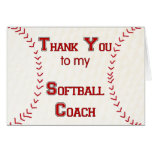 Thank You to my Softball Coach Greeting Cards