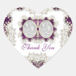 "thank you" vintage wedding purple stickers