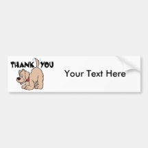 Thank You ~ Wagging Tail Dog Bumper Sticker