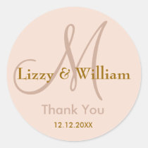 Thank You Wedding Monogram Sticker stickers