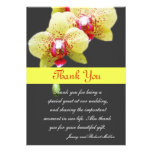 thank you, yellow orchid flowers personalized invite