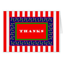 Thanks - Candy Cane Stripe Note Card