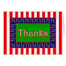 Thanks - Candy Cane Stripe Note Cards