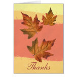 "Thanks" card with fall leaves -1