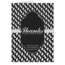 Thanks for Everthing Liquid Metal Black+White Cards