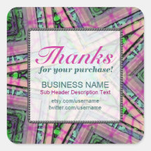 Thanks for Purchase Pastel Star Business square St Sticker