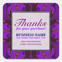 Thanks for Purchase Purple Business Sticker