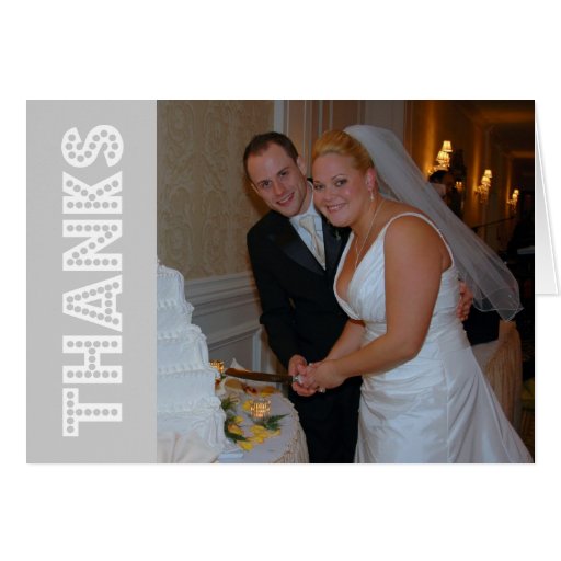 Thanks In Lights Thank You Notecard (Silver)