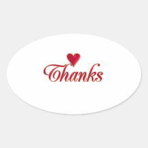 Thanks Oval Stickers