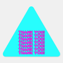 Thanks to Her : Cute Girly Pink Cyan Thank You Sticker