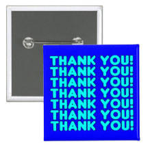 Thanks to Him  Cool Boys & Men Cyan Blue Thank You Buttons