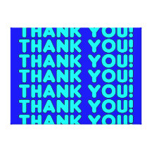 Thanks to Him  Cool Boys & Men Cyan Blue Thank You Canvas Prints