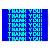 Thanks to Him  Cool Boys & Men Cyan Blue Thank You Card