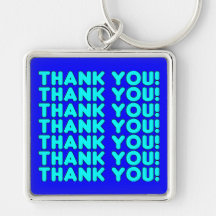 Thanks to Him  Cool Boys & Men Cyan Blue Thank You Keychain
