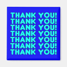 Thanks to Him  Cool Boys & Men Cyan Blue Thank You Fridge Magnets