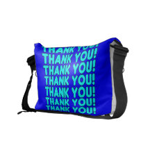 Thanks to Him  Cool Boys & Men Cyan Blue Thank You Messenger Bags