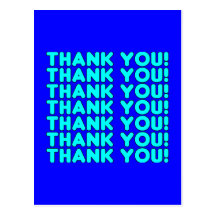 Thanks to Him  Cool Boys & Men Cyan Blue Thank You Post Cards
