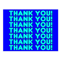 Thanks to Him  Cool Boys & Men Cyan Blue Thank You Post Cards