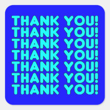 Thanks to Him  Cool Boys & Men Cyan Blue Thank You Sticker