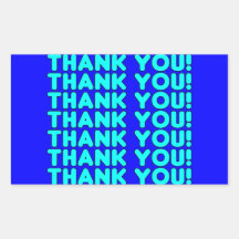 Thanks to Him  Cool Boys & Men Cyan Blue Thank You Stickers