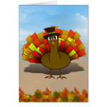 Thanksgiving Cartoon Turkey Pilgrim Cards