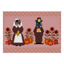 Thanksgiving Cats Personalised Announcements