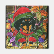 Thanksgiving Dachshund Refrigerator Magnet