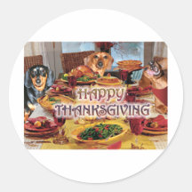 Thanksgiving Dachshunds Stickers