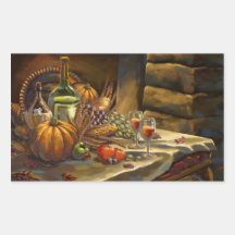 Thanksgiving Day Postcard Rectangle Sticker