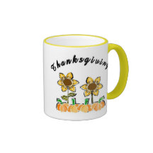 Thanksgiving Flowers Mugs