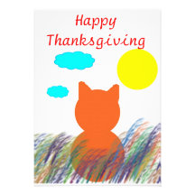 Thanksgiving Kitty Field Personalized Invite