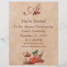 Thanksgiving Monogram A Flyer, Alphabet