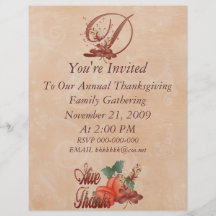 Thanksgiving Monogram D Flyer, Alphabet