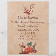 Thanksgiving Monogram E Flyer, Alphabet