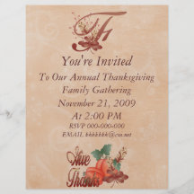 Thanksgiving Monogram F Flyer, Alphabet