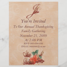 Thanksgiving Monogram J Flyer, Alphabet