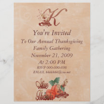 Thanksgiving Monogram K Flyer, Alphabet