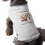 Thanksgiving monogram Letter R Dog Shirt