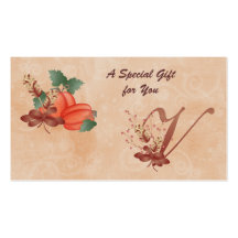 Thanksgiving Monogram Letter V Gift Card Business Card Template