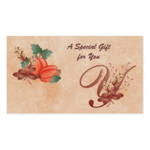 Thanksgiving Monogram Letter Y Gift Card Business Cards