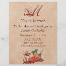 Thanksgiving Monogram M Flyer, Alphabet